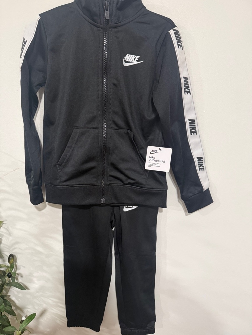 Nike Black & White Kids Zip Jacket and Pants Set